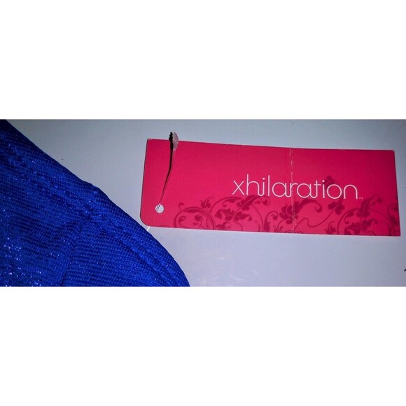 Xhilaration Women's Juniors' Swim Metallic Bralette Bikini Top, Blue Adjustable - Picture 11 of 16